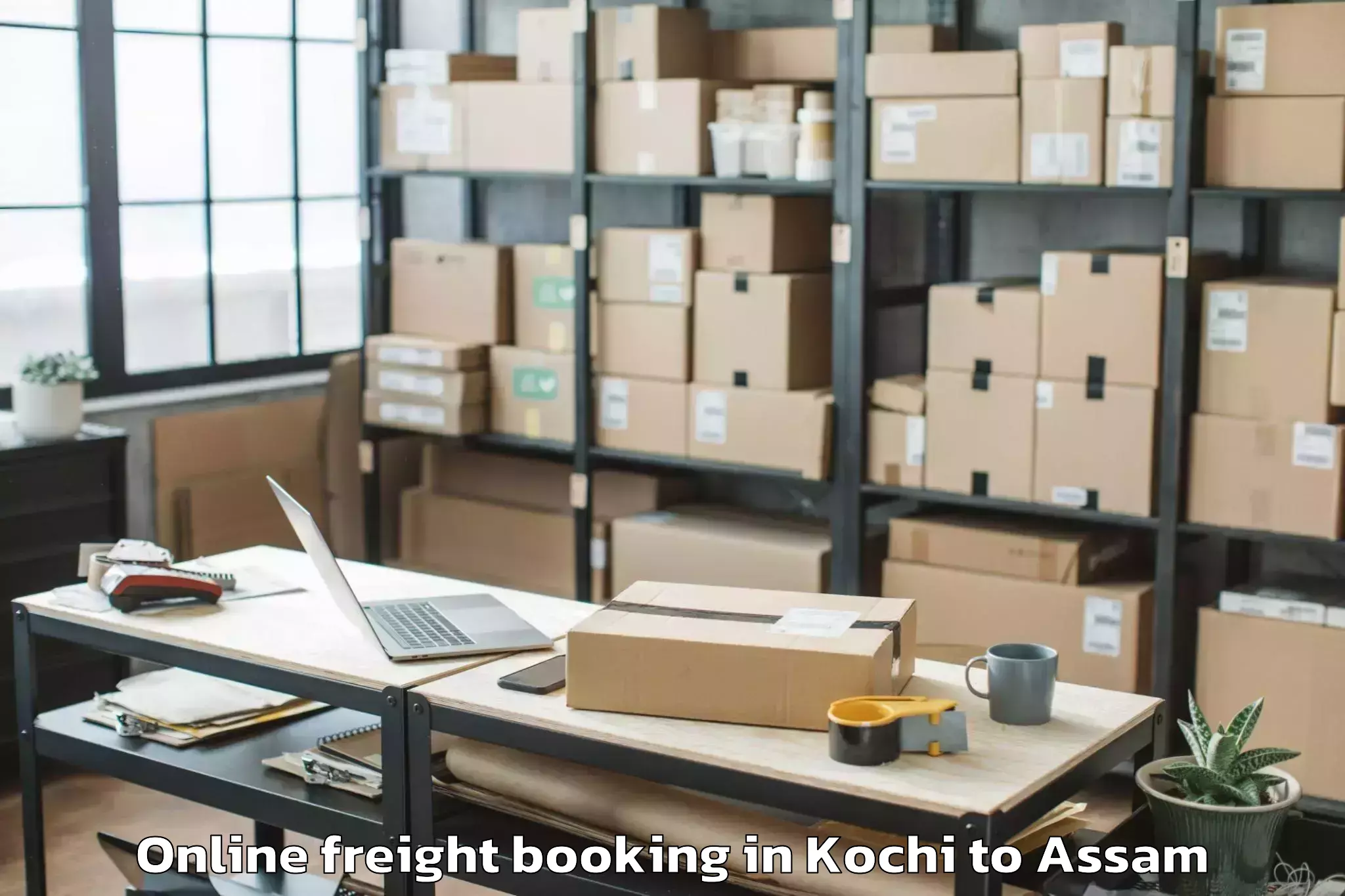 Top Kochi to Sualkuchi Online Freight Booking Available